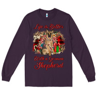 Plum Christmas life is better with a german shepherd Long Sleeve Tee - JahusDesignShop