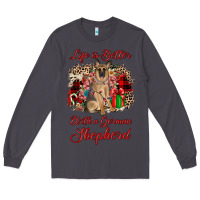 Smoke Christmas life is better with a german shepherd Long Sleeve Tee - JahusDesignShop