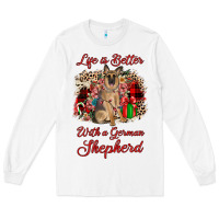 White Christmas life is better with a german shepherd Long Sleeve Tee - JahusDesignShop