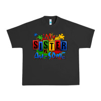 Pigment Black my sister is ausome autism Urban Heavy Tee - Zillion Design Studio