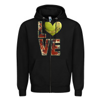 Black softball love Zipper Hoodie - JahusDesignShop
