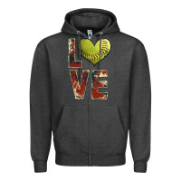 Charcoal Heather softball love Zipper Hoodie - JahusDesignShop