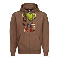 Chestnut softball love Zipper Hoodie - JahusDesignShop