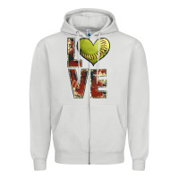 Dove Grey softball love Zipper Hoodie - JahusDesignShop
