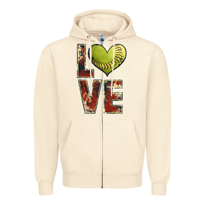 Softball Love Zipper Hoodie by JahusDesignShop | Teevron