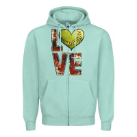 Seafoam softball love Zipper Hoodie - JahusDesignShop