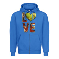 True Royal softball love Zipper Hoodie - JahusDesignShop