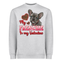 Heather Grey my frenchie is my valentine Heavyweight Sweatshirt - RanaPortraitStore