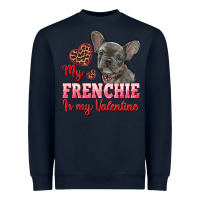 Navy my frenchie is my valentine Heavyweight Sweatshirt - RanaPortraitStore