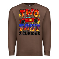 Chestnut two fast two curious boys birthday racing car Premium Sweatshirt - MaliasSmallBusiness