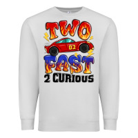 Two Fast Two Curious Boys Birthday Racing Car Premium Sweatshirt | Teevron