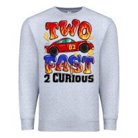 Heather Grey two fast two curious boys birthday racing car Premium Sweatshirt - MaliasSmallBusiness