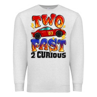 Oatmeal Heather two fast two curious boys birthday racing car Premium Sweatshirt - MaliasSmallBusiness