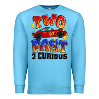 Ocean Blue two fast two curious boys birthday racing car Premium Sweatshirt - MaliasSmallBusiness