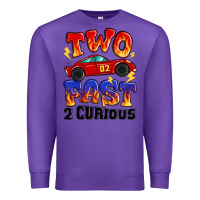 Purple two fast two curious boys birthday racing car Premium Sweatshirt - MaliasSmallBusiness