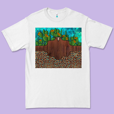Custom Cactus And Sunflowers Leopard Turquoise Premium Tee Designed By Artiststas