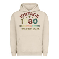 Pigment French Oak Vintage 1980 Limited Edition 41 Years Of Being Awesome Urban Hoodie - Bettercallsaul