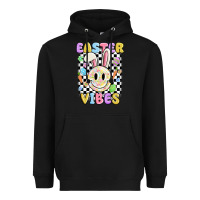 Black easter vibes smiley face Heavyweight Hoodie - MaliasSmallBusiness