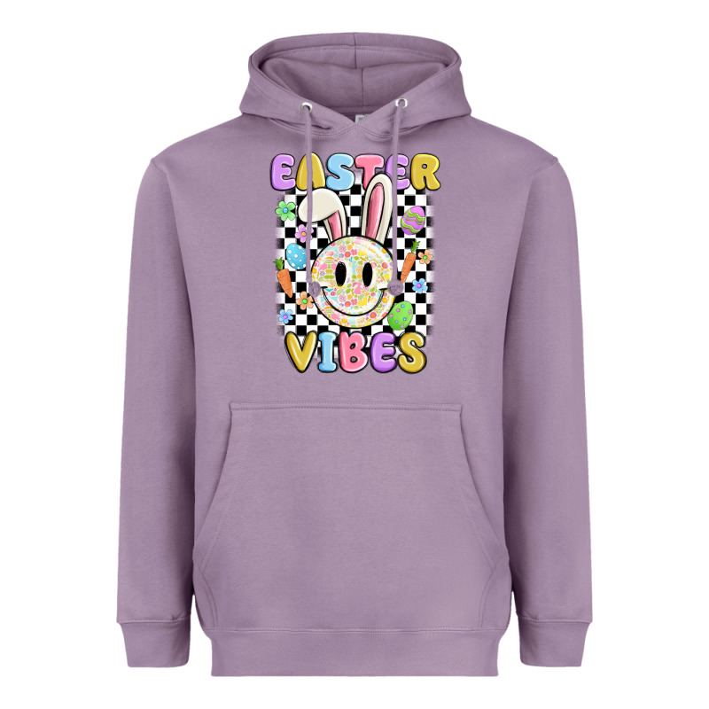 Easter Vibes Smiley Face Heavyweight Hoodie by MaliasSmallBusiness | Teevron