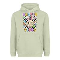 Matcha easter vibes smiley face Heavyweight Hoodie - MaliasSmallBusiness