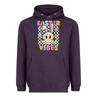 Plum easter vibes smiley face Heavyweight Hoodie - MaliasSmallBusiness