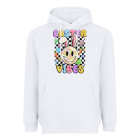 White easter vibes smiley face Heavyweight Hoodie - MaliasSmallBusiness