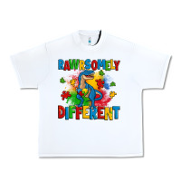 White rawrsomely different autism trex Urban Heavy Tee - Zillion Design Studio