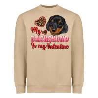 Mushroom my dachshund is my valentine Heavyweight Sweatshirt - RanaPortraitStore