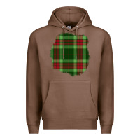 Chestnut Christmas Tartan Patch Premium Hoodie - BundleAndBundleShop