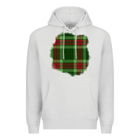 Dove Grey Christmas Tartan Patch Premium Hoodie - BundleAndBundleShop