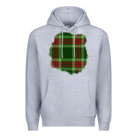 Heather Grey Christmas Tartan Patch Premium Hoodie - BundleAndBundleShop