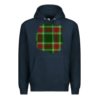 Navy Christmas Tartan Patch Premium Hoodie - BundleAndBundleShop