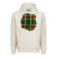 Oatmeal Heather Christmas Tartan Patch Premium Hoodie - BundleAndBundleShop