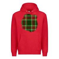 Red Christmas Tartan Patch Premium Hoodie - BundleAndBundleShop