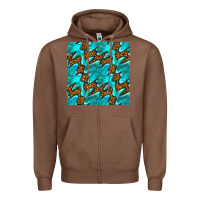 Chestnut turquoise leopard seamless pattern Zipper Hoodie - BundleAndBundleShop