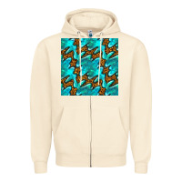 Sandshell turquoise leopard seamless pattern Zipper Hoodie - BundleAndBundleShop