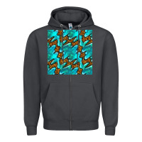 Smoke turquoise leopard seamless pattern Zipper Hoodie - BundleAndBundleShop