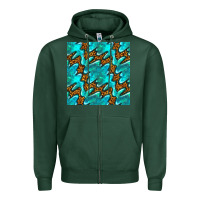 Sports Green turquoise leopard seamless pattern Zipper Hoodie - BundleAndBundleShop