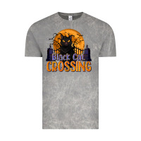 Cloud Rock Black Cat Crossing Vintage Tee - texasbilliewilder