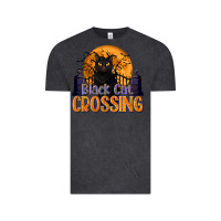 Vintage Black Black Cat Crossing Vintage Tee - texasbilliewilder
