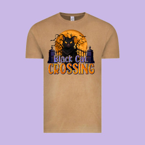 Black Cat Crossing Vintage Tee Designed By Texasbilliewilder