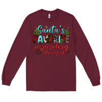 Burgundy santa s favorite respiratory therapist Long Sleeve Tee - JahusDesignShop