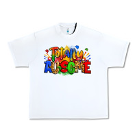 White totally ausome autism Urban Heavy Tee - Zillion Design Studio