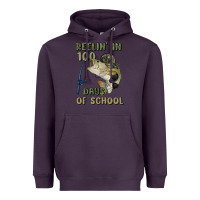 Plum reelin' in 100 days of school Heavyweight Hoodie - MaliasSmallBusiness