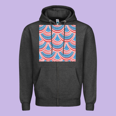 American Flag Seamless Pattern Zipper Hoodie Designed By Bundleandbundleshop