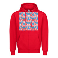 Red american flag seamless pattern Zipper Hoodie - BundleAndBundleShop