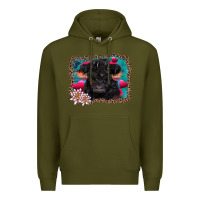 Army Green v.d belted galloway cow Premium Hoodie - AdoDesignShop