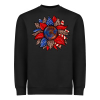 Black American flag leopard sunflower Heavyweight Sweatshirt - Zillion Design Studio