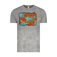 Cloud Rock western leopard tooled leather background Vintage Tee - Zillion Design Studio