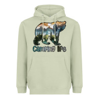 Matcha camping bear Heavyweight Hoodie - MaliasSmallBusiness